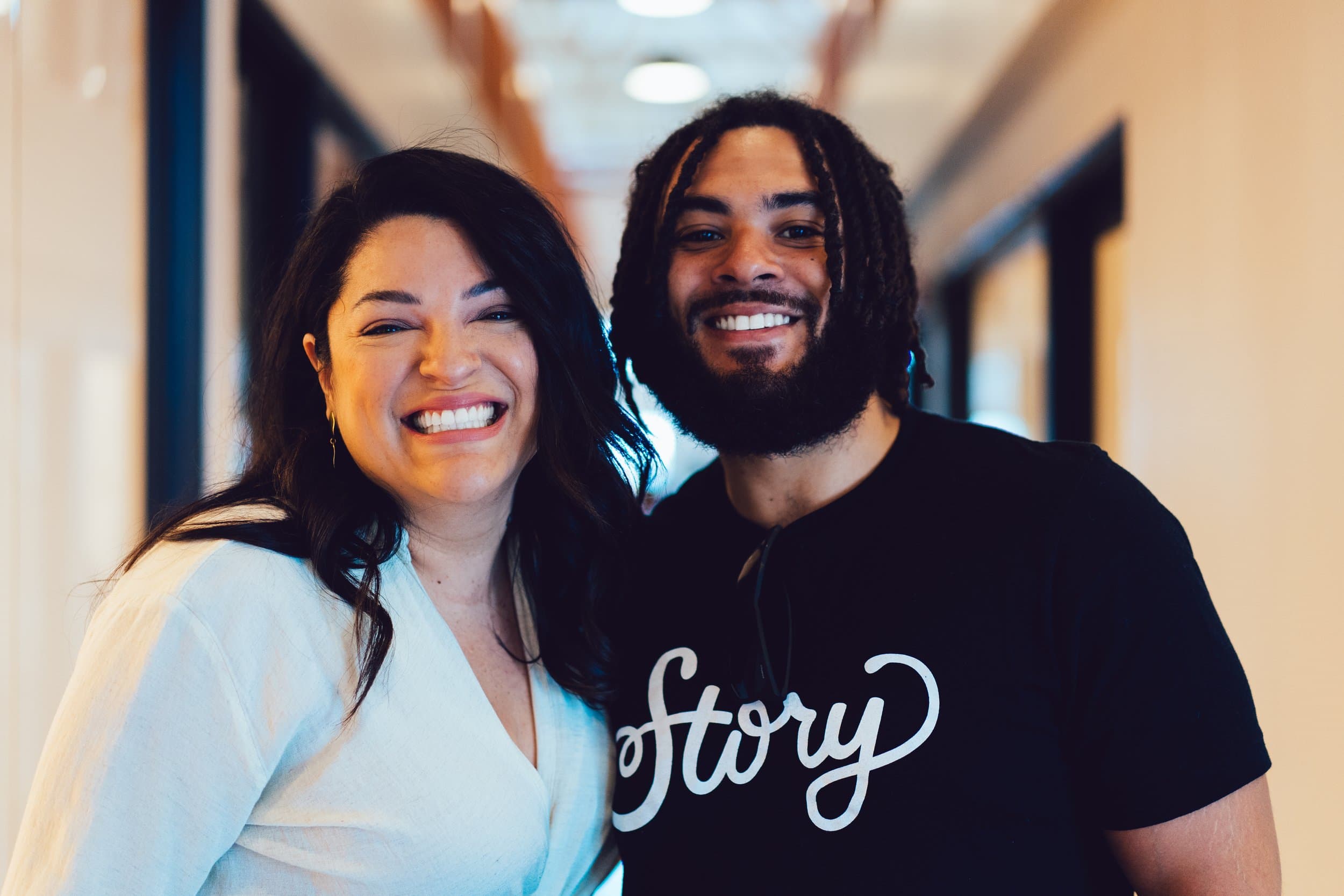 Founder Friday coworking conversation at Story Louisville