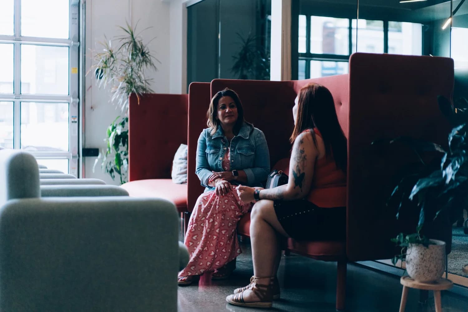 Quiet conversation and lounge area at Story Louisville